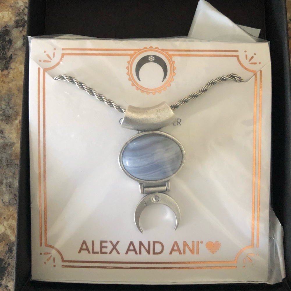 Brand New Alex and Ani Blue Lace Agate Necklace
